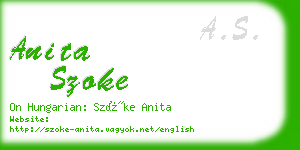 anita szoke business card